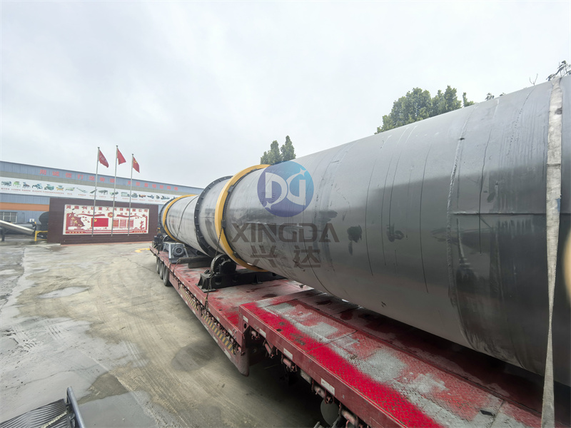 第二车前往枣庄的18米有机肥设备滚筒式烘干机已完成装车